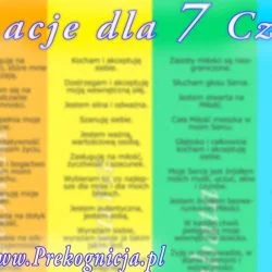 Afirmacje 7 czakr - Afirmacje do pracy z czakrami (plakat)