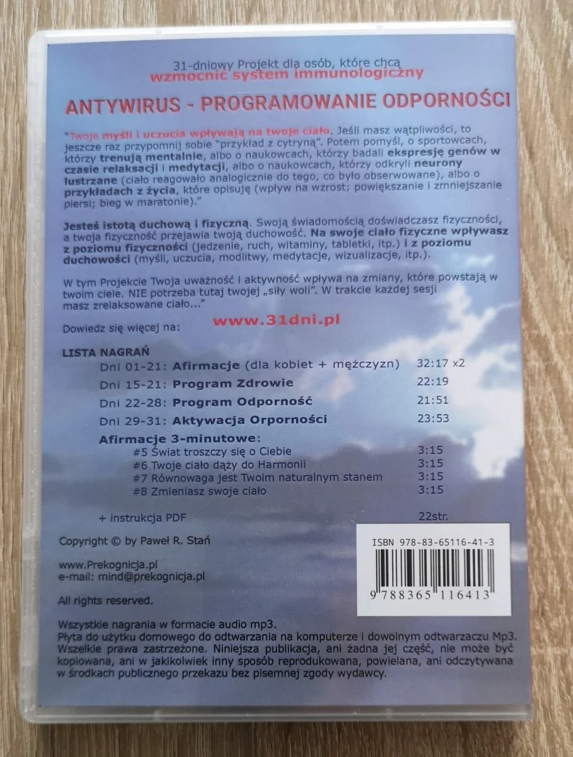 Programowanie Odporności, DVD back